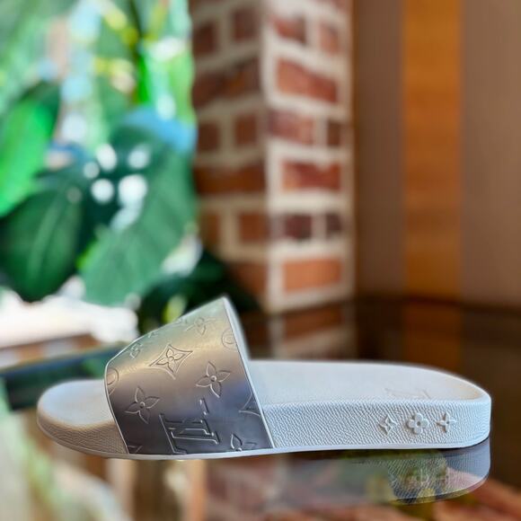 Louis Vuitton Other - LOUIS VUITTON Waterfront Silver Slides Men's 8